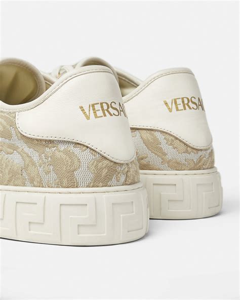 versace mens high top sneakers|versace greca barocco print sneakers.